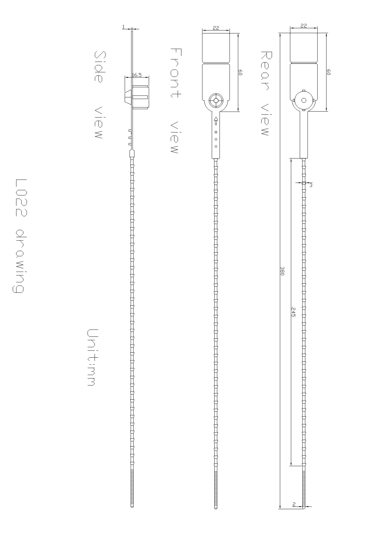 L022 العلاقات الأمنية البلاستيكية L022 Plastic Security Ties